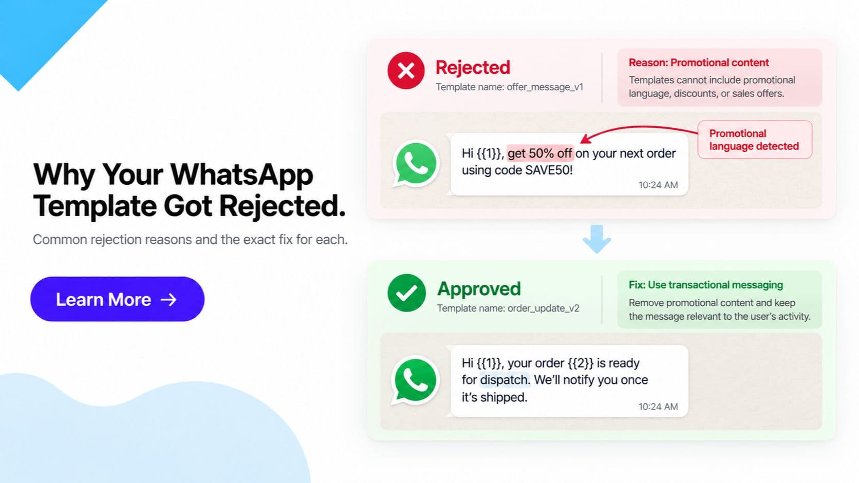 WhatsApp Template Message Rejected? Common Reasons and Fixes