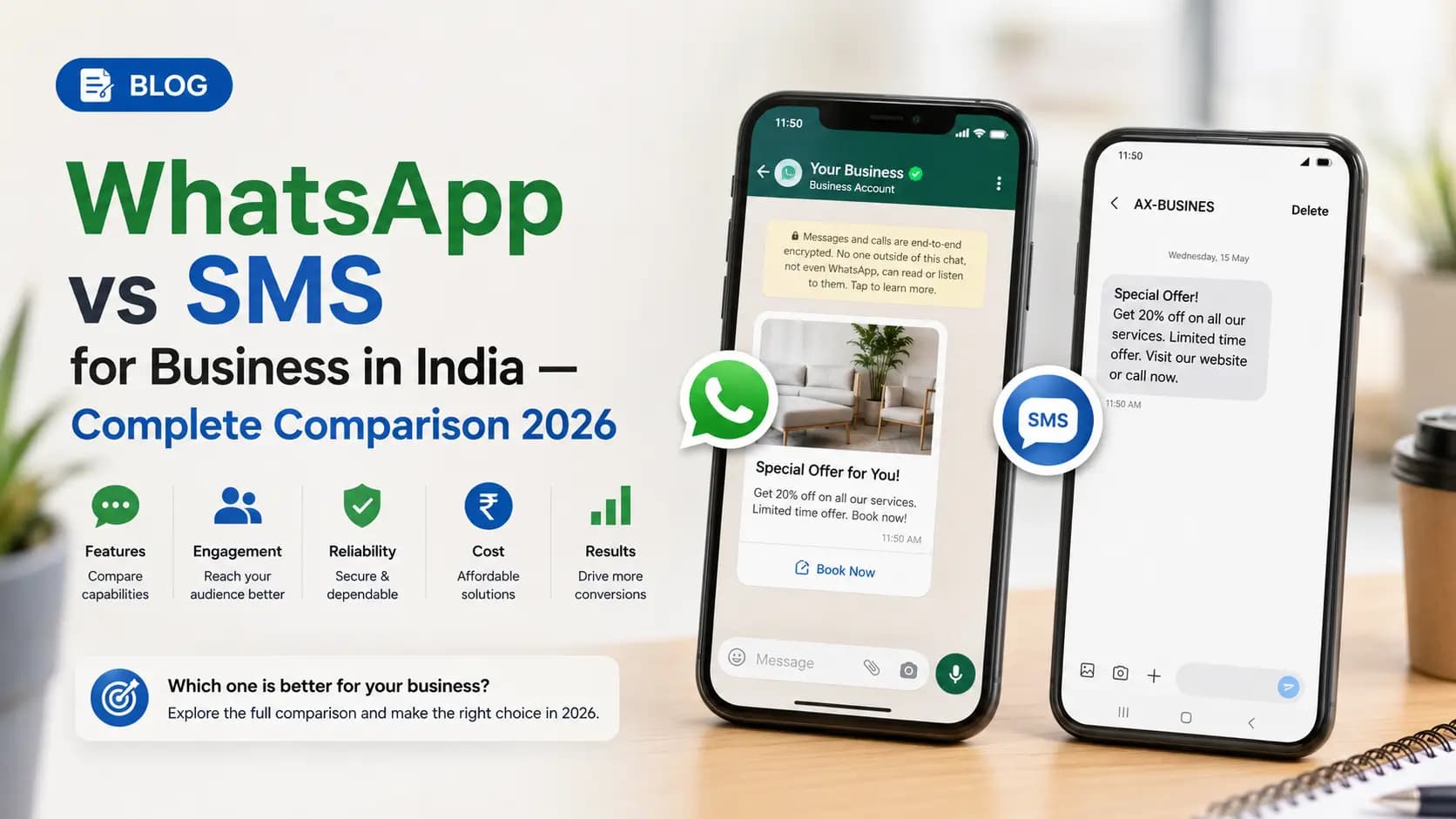 WhatsApp vs SMS for Business in India — Complete Comparison 2026