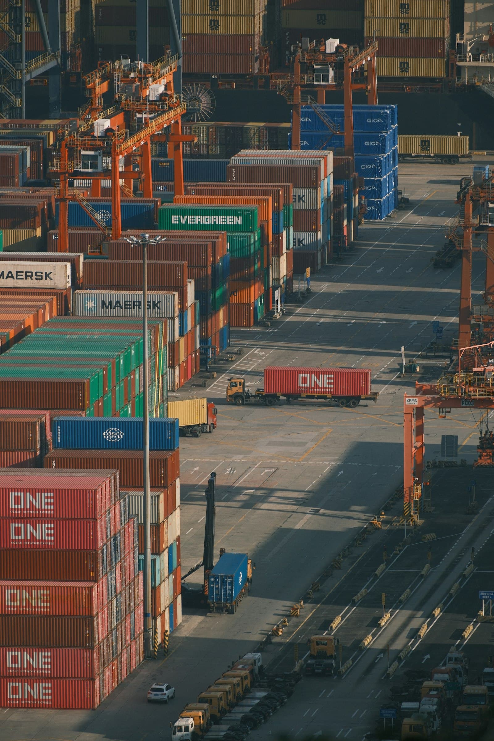 Shipping containers at a port, representing Shipline's logistics operations