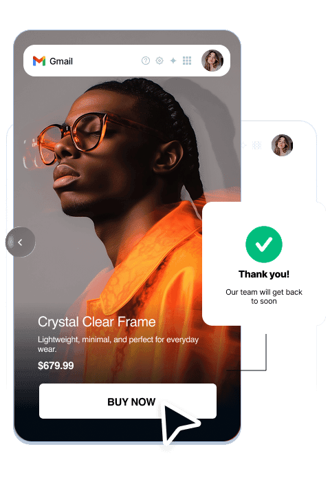 Promotional email in a Gmail inbox with a Buy Now button
