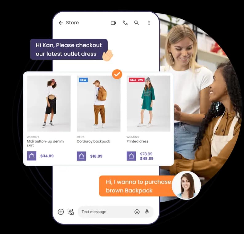 RCS retail messaging showing verified store offers on mobile phone