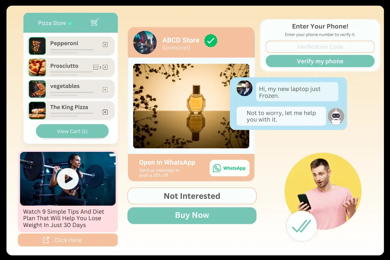 WhatsApp marketing campaign message on a phone