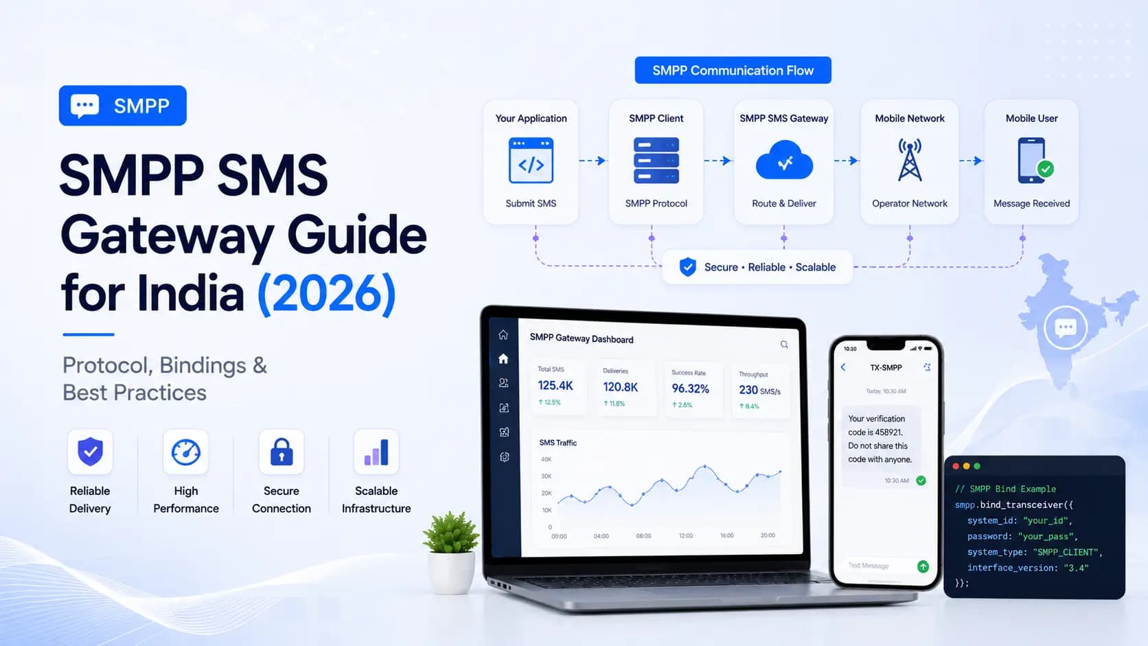 SMPP SMS Gateway Guide for India (2026) — Protocol, Bindings & Best Practices