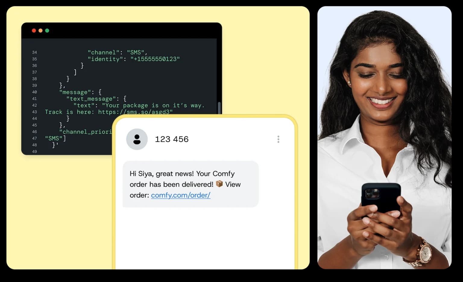 RCS API integration- rich card message on mobile phone