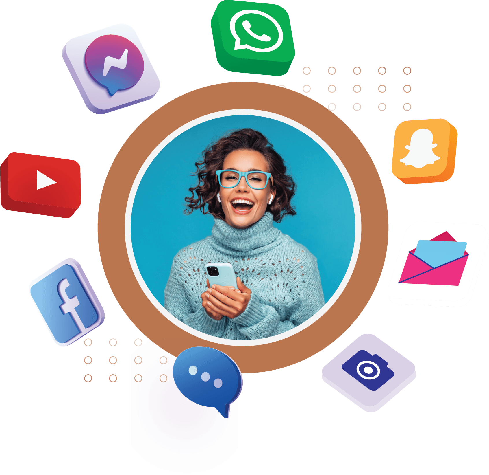 RCS Business Message compared to a Facebook Messenger chat on a smartphone