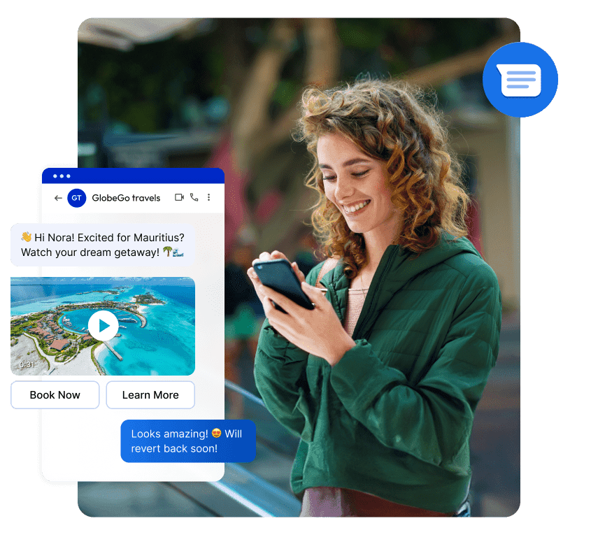 RCS messaging for travel bookings, boarding passes, and offers
