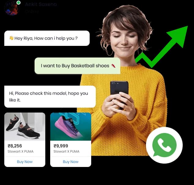 WhatsApp broadcast campaign dashboard preview on a phone